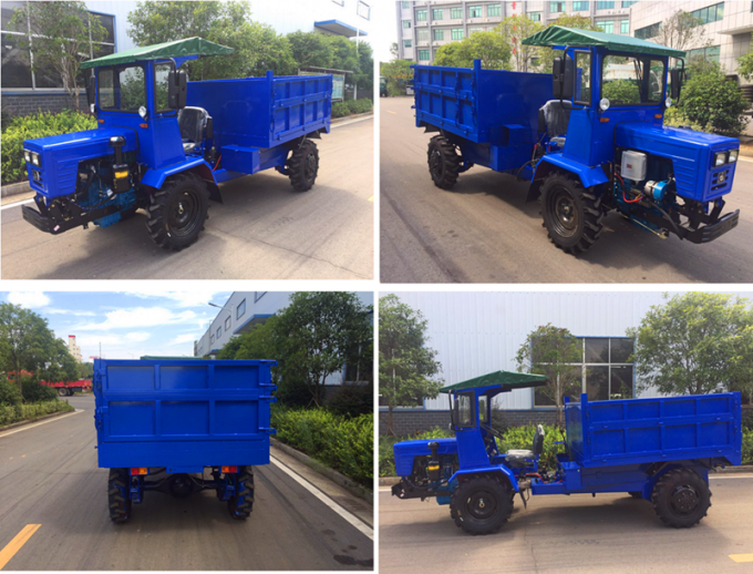 Mini autocarro con cassone ribaltabile blu di Off Road 18HP ATV per la direzione idraulica completa dell'azienda agricola 4WD 3